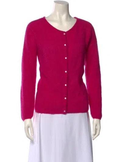 Pre-owned Sézane Kid Mohair Scoop Neck Sweater In Pink