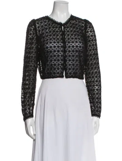 Pre-owned Sézane Lace Lace Pattern Bolero In Black