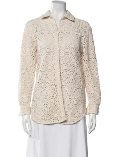 Pre-owned Sézane Lace Pattern Jacket In Neutrals