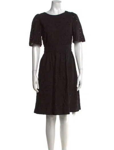 Pre-owned Sézane Lace Pattern Knee-length Dress In Black