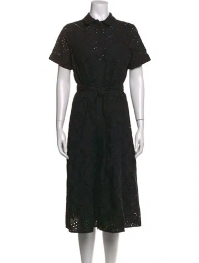 Pre-owned Sézane Lace Pattern Midi Length Dress In Black