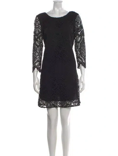 Pre-owned Sézane Lace Pattern Mini Dress In Black