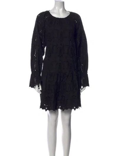 Pre-owned Sézane Lace Pattern Mini Dress In Black