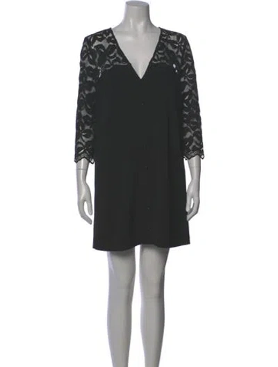 Pre-owned Sézane Lace Pattern Mini Dress In Gray