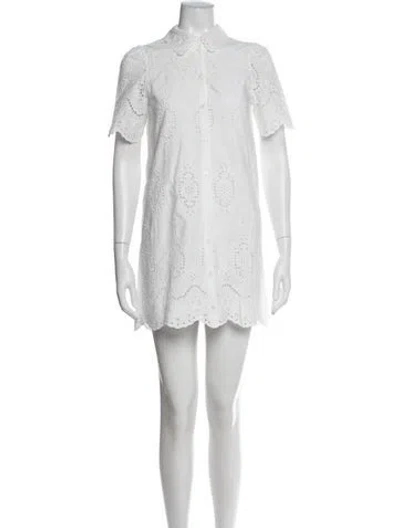 Pre-owned Sézane Lace Pattern Mini Dress In Neutral