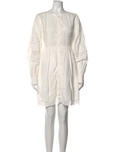 Pre-owned Sézane Lace Pattern Mini Dress In Neutral