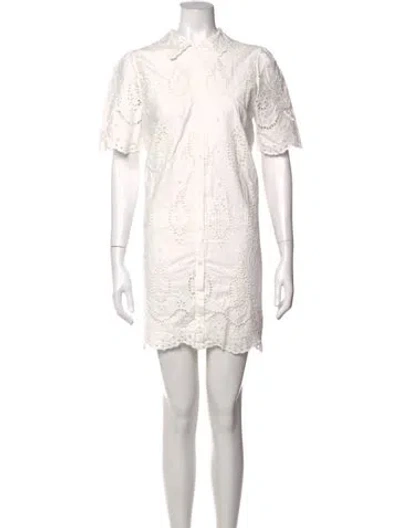 Pre-owned Sézane Lace Pattern Mini Dress In Neutrals
