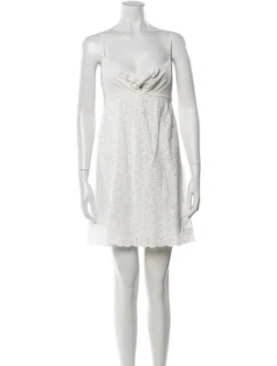 Pre-owned Sézane Lace Pattern Mini Dress In Neutrals