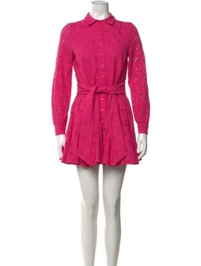 Pre-owned Sézane Lace Pattern Mini Dress In Pink