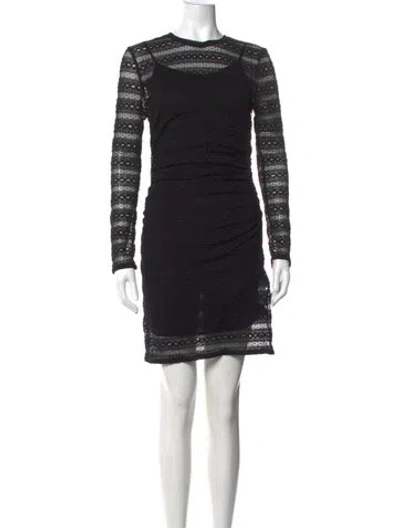 Pre-owned Sézane Lace Pattern Mini Dress W/ Tags In Black