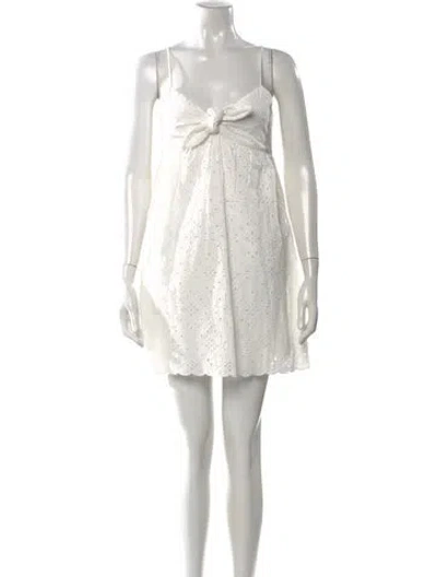 Pre-owned Sézane Lace Pattern Mini Dress W/ Tags In Neutral