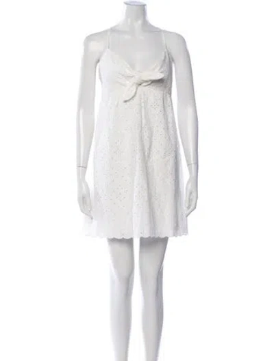 Pre-owned Sézane Lace Pattern Mini Dress W/ Tags In Neutrals