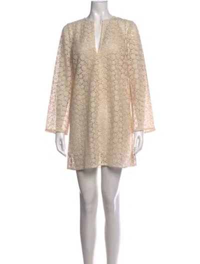 Pre-owned Sézane Lace Pattern Mini Dress W/ Tags In Neutrals