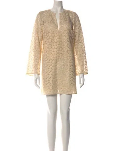 Pre-owned Sézane Lace Pattern Mini Dress W/ Tags In Neutrals
