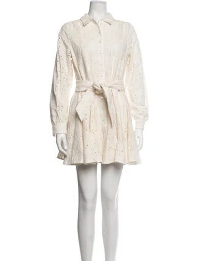 Pre-owned Sézane Lace Pattern Mini Dress W/ Tags In Neutrals