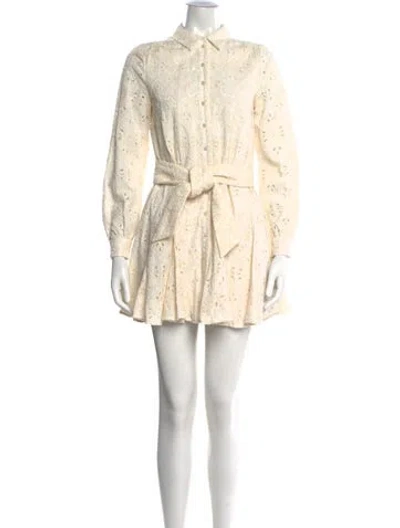 Pre-owned Sézane Lace Pattern Mini Dress In White