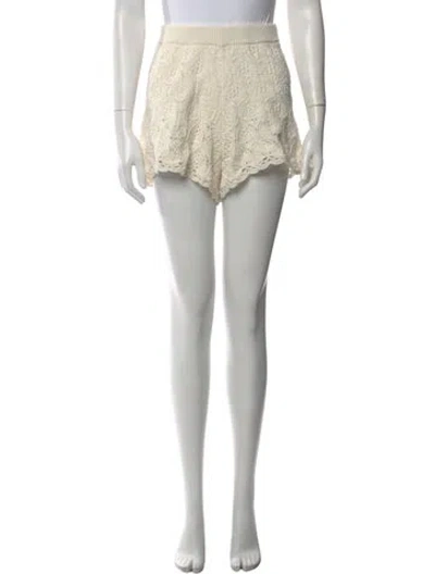 Pre-owned Sézane Lace Pattern Mini Shorts In Neutral