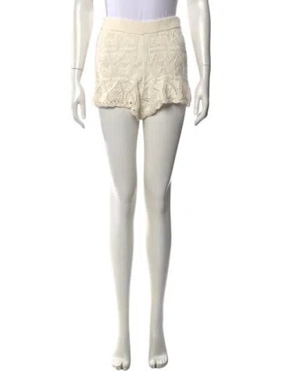 Pre-owned Sézane Lace Pattern Mini Shorts In White