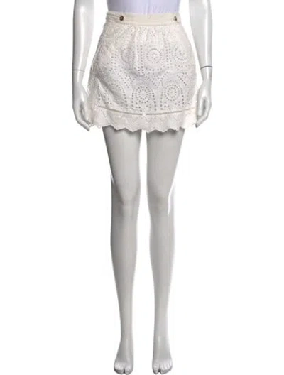 Pre-owned Sézane Lace Pattern Mini Skirt In Blue