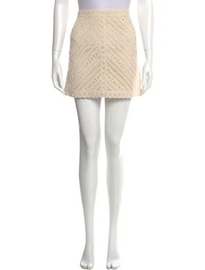 Pre-owned Sézane Lace Pattern Mini Skirt W/ Tags In Neutral