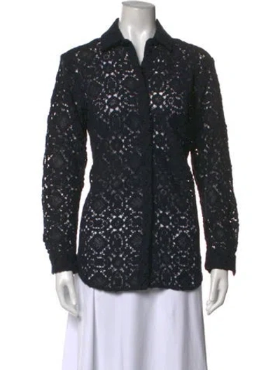 Pre-owned Sézane Lace Pattern Sweater In Black