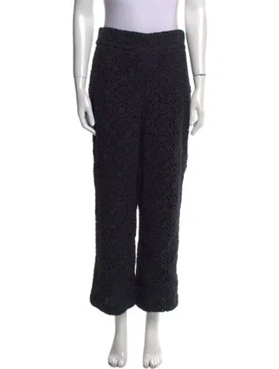 Pre-owned Sézane Lace Pattern Wide Leg Pants In Blue