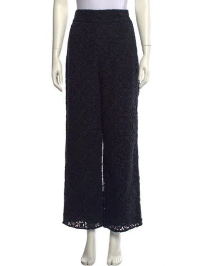 Pre-owned Sézane Lace Pattern Wide Leg Pants In Blue