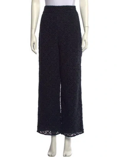 Pre-owned Sézane Lace Pattern Wide Leg Pants In Blue
