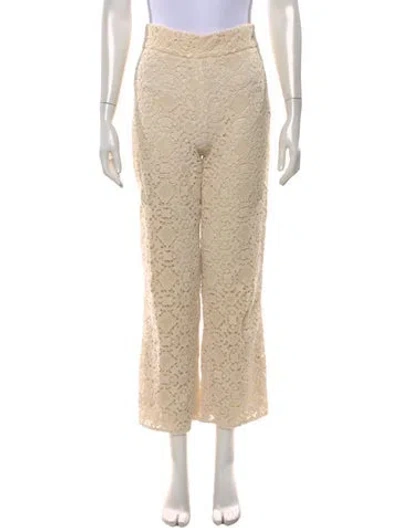 Pre-owned Sézane Lace Pattern Wide Leg Pants In Neutrals