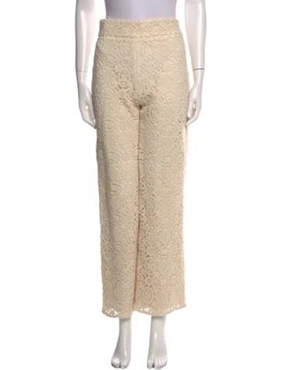 Pre-owned Sézane Lace Pattern Wide Leg Pants W/ Tags In Neutral