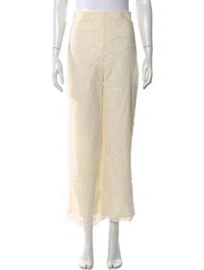 Pre-owned Sézane Lace Pattern Wide Leg Pants W/ Tags In Neutral