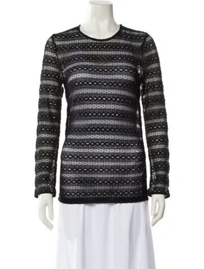 Pre-owned Sézane Lace Striped Sweatshirt In Black