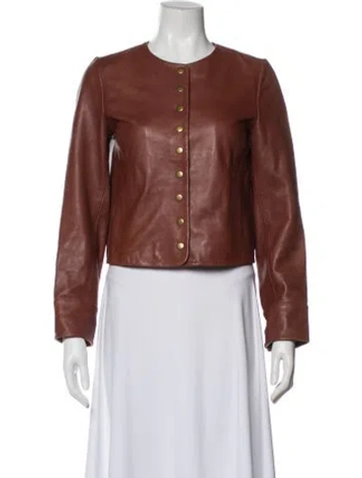 Pre-owned Sézane Lamb Leather Jacket In Pink