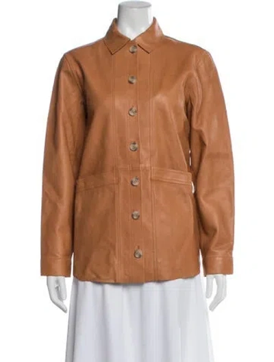 Pre-owned Sézane Lamb Leather Jacket W/ Tags In Neutrals