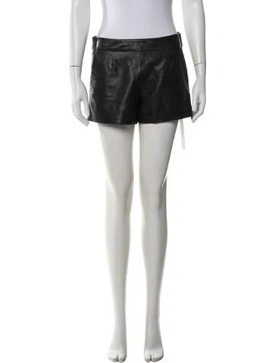 Pre-owned Sézane Lamb Leather Mini Shorts In Black