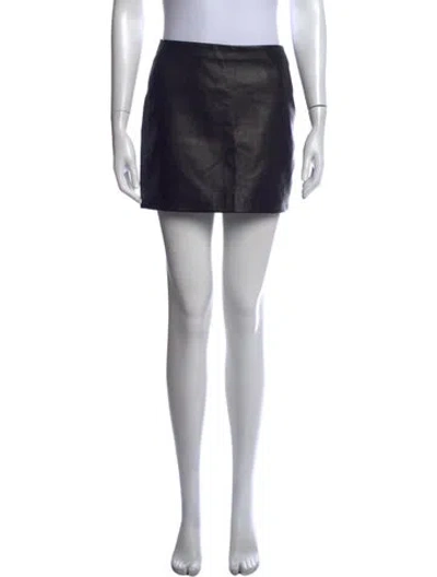 Pre-owned Sézane Lamb Leather Mini Skirt In White