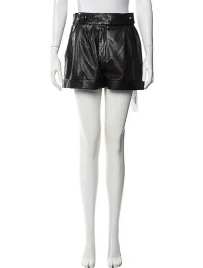 Pre-owned Sézane Lamb Leather Shorts In Black