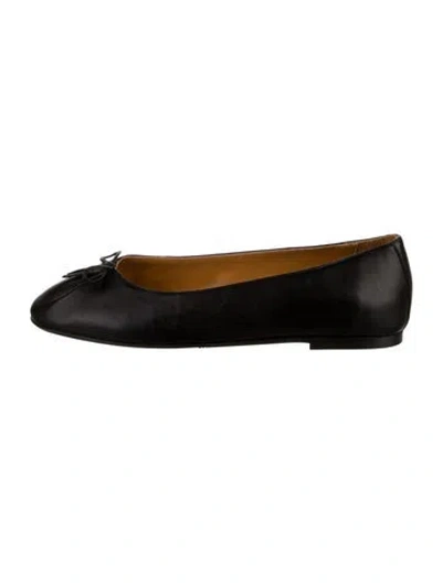 Pre-owned Sézane Leather Ballet Flats In Black