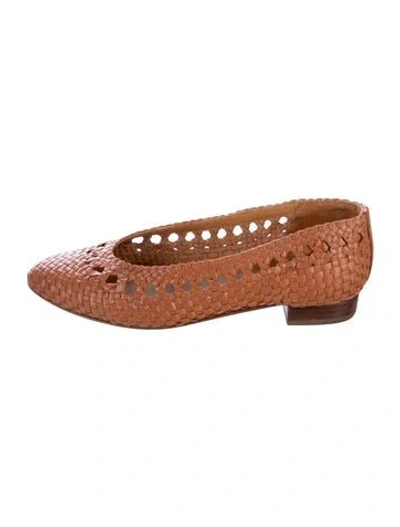 Pre-owned Sézane Leather Ballet Flats In Brown