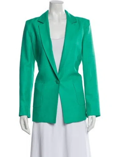 Pre-owned Sézane Leather Blazer In Green