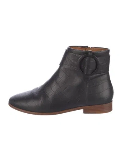 Pre-owned Sézane Leather Boots In Black