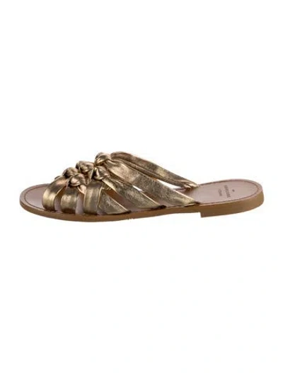 Pre-owned Sézane Leather Braided Accents Slides In Multicolor