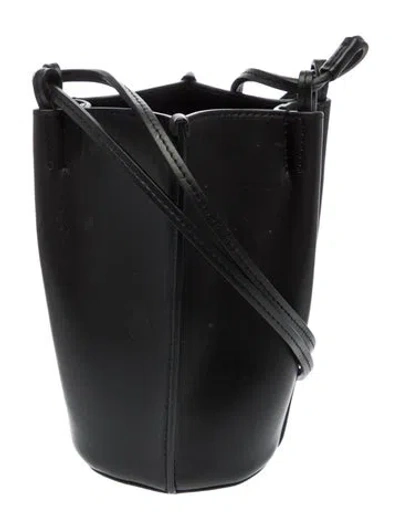 Pre-owned Sézane Leather Bucket Bag In Black