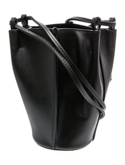 Pre-owned Sézane Leather Bucket Bag In Black