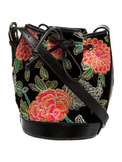 Pre-owned Sézane Leather Bucket Bag In Black