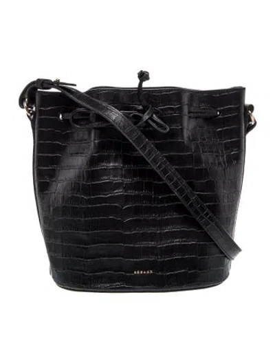 Pre-owned Sézane Leather Bucket Bag In Black