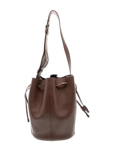 Pre-owned Sézane Leather Bucket Bag In Brown