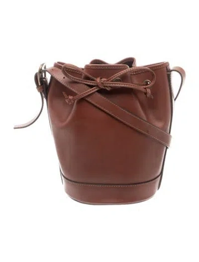 Pre-owned Sézane Leather Bucket Bag In Brown