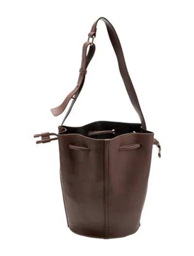 Pre-owned Sézane Leather Bucket Bag In Brown