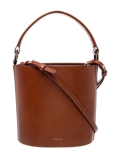 Pre-owned Sézane Leather Bucket Bag In Brown